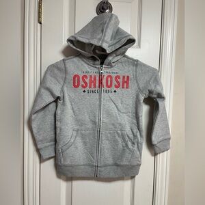 NWOT OshKosh B'gosh Kids Hoodie in Gray with Red Accents